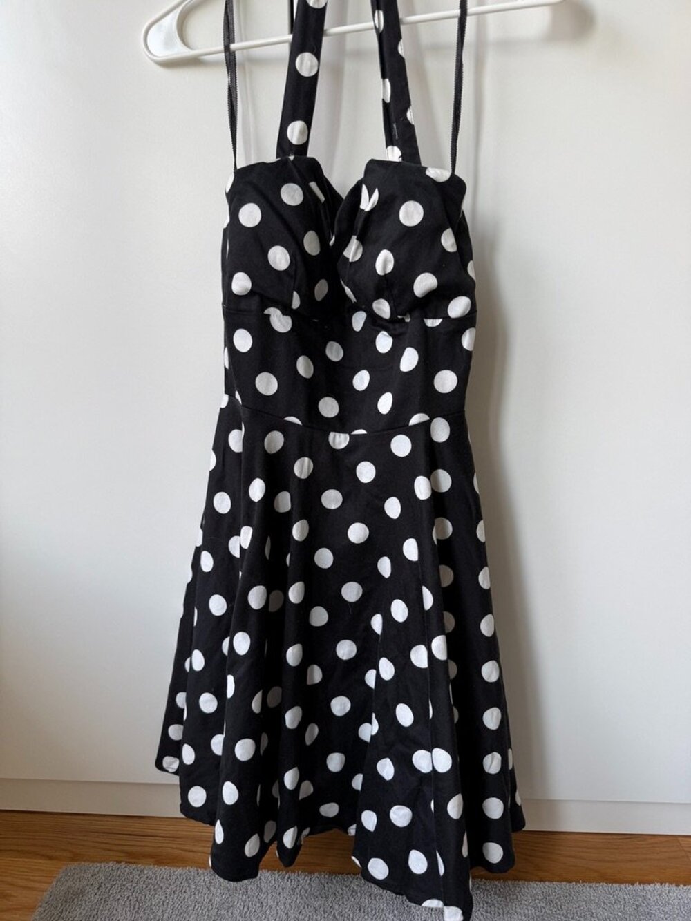 Polka dot halter flare dress - Modcloth